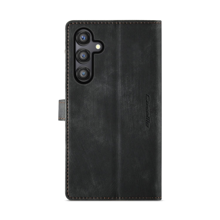 For Samsung Galaxy A35 5G CaseMe C30 Card Slots Zipper Wallet Leather Phone Case(Black)