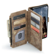 For Samsung Galaxy A35 5G CaseMe C30 Card Slots Zipper Wallet Leather Phone Case(Brown)
