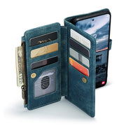 For Samsung Galaxy A35 5G CaseMe C30 Card Slots Zipper Wallet Leather Phone Case(Blue)