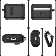 For AirPods Pro 2 TPU + PC Wireless Bluetooth Earphone Protective Case with Switch Lock & Hook(Red)