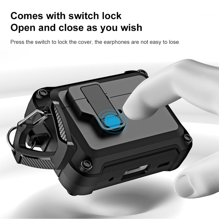 For AirPods Pro 2 TPU + PC Wireless Bluetooth Earphone Protective Case with Switch Lock & Hook(Red)
