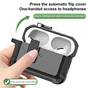 For AirPods Pro 2 TPU + PC Wireless Bluetooth Earphone Protective Case with Switch Lock & Hook(Yellow)