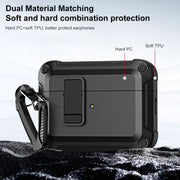 For AirPods Pro 2 TPU + PC Wireless Bluetooth Earphone Protective Case with Switch Lock & Hook(White)