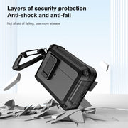 For AirPods Pro 2 TPU + PC Wireless Bluetooth Earphone Protective Case with Switch Lock & Hook(Grey)