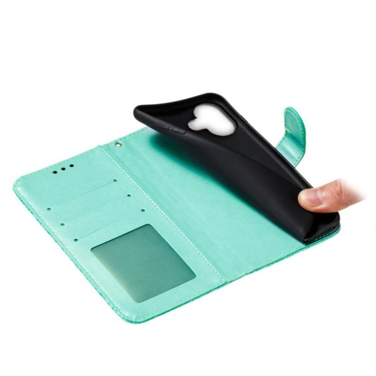 For iPhone 16 Plus Lace Flower Embossing Flip Leather Phone Case(Green) - free shipping - PMC TechLife - Order now!