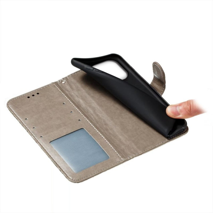 For iPhone 16 Pro Max Lace Flower Embossing Flip Leather Phone Case(Grey) - iPhone 16 Pro Max Cases by PMC TechLife | Online Shopping South Africa | PMC TechLife | Buy Now Pay Later Mobicred