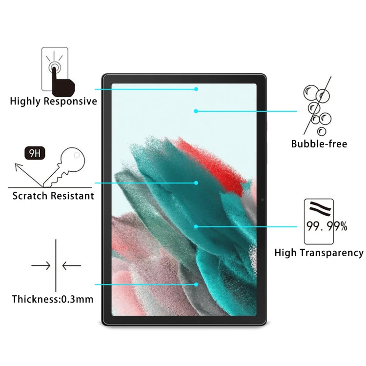 For Samsung Galaxy Tab A11 / A10 / A9 2pcs 9H 0.3mm Explosion-proof Tempered Glass Film