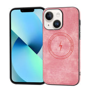 For iPhone 13 Side PU Hybrid TPU Magsafe Phone Case(Pink)