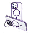 For iPhone 14 Pro Max MagSafe Magnetic Invisible Holder Transparent Phone Case(Purple) - iPhone 14 Pro Max Cases by PMC TechLife | Online Shopping South Africa | PMC TechLife