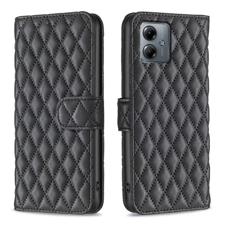 For Motorola Moto G14 4G Diamond Lattice Wallet Flip Leather Phone Case(Black) - free shipping - PMC TechLife - Order now!