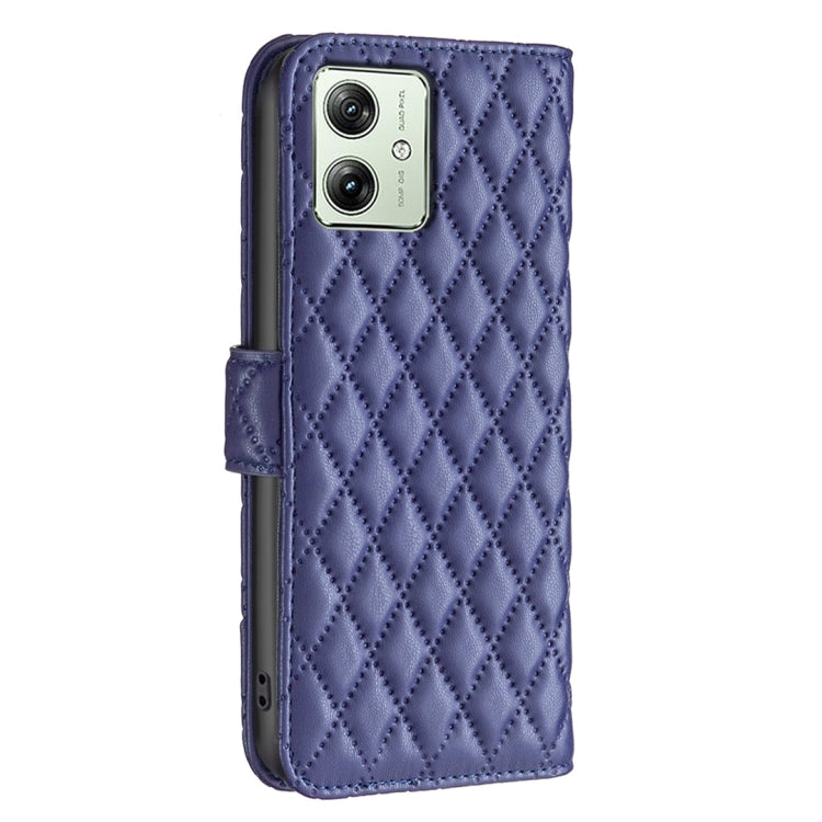 For Motorola Moto G54 5G EU Edition Diamond Lattice Wallet Flip Leather Phone Case(Blue)