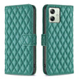 For Motorola Moto G54 5G EU Edition Diamond Lattice Wallet Flip Leather Phone Case(Green) - Motorola Cases by PMC TechLife | Online Shopping South Africa | PMC TechLife | Buy Now Pay Later Mobicred