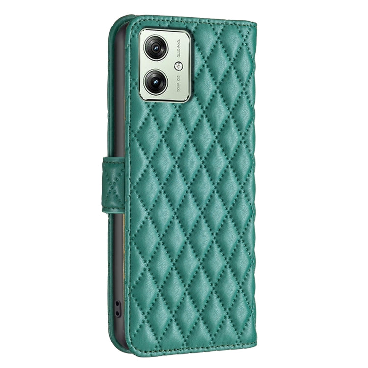 For Motorola Moto G54 5G EU Edition Diamond Lattice Wallet Flip Leather Phone Case(Green) - Motorola Cases by PMC TechLife | Online Shopping South Africa | PMC TechLife | Buy Now Pay Later Mobicred