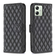 For Motorola Moto G54 5G EU Edition Diamond Lattice Wallet Flip Leather Phone Case(Black)