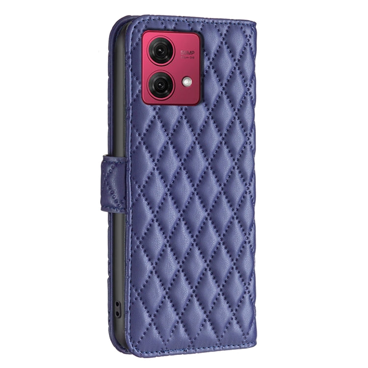 For Motorola Moto G84 Diamond Lattice Wallet Flip Leather Phone Case(Blue) - Motorola Cases by PMC TechLife | Online Shopping South Africa | PMC TechLife | Buy Now Pay Later Mobicred