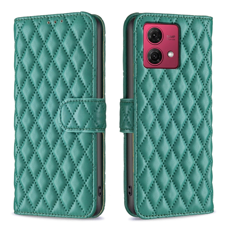 For Motorola Moto G84 Diamond Lattice Wallet Flip Leather Phone Case(Green) - Motorola Cases by PMC TechLife | Online Shopping South Africa | PMC TechLife | Buy Now Pay Later Mobicred