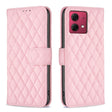 For Motorola Moto G84 Diamond Lattice Wallet Flip Leather Phone Case(Pink) - Motorola Cases by PMC TechLife | Online Shopping South Africa | PMC TechLife | Buy Now Pay Later Mobicred