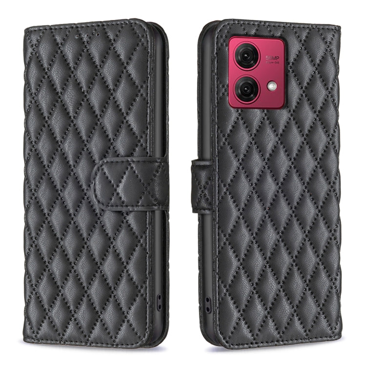 For Motorola Moto G84 Diamond Lattice Wallet Flip Leather Phone Case(Black) - free shipping - PMC TechLife - Order now!