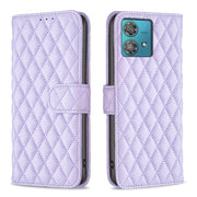 For Motorola Edge 40 Neo Diamond Lattice Wallet Flip Leather Phone Case(Purple)