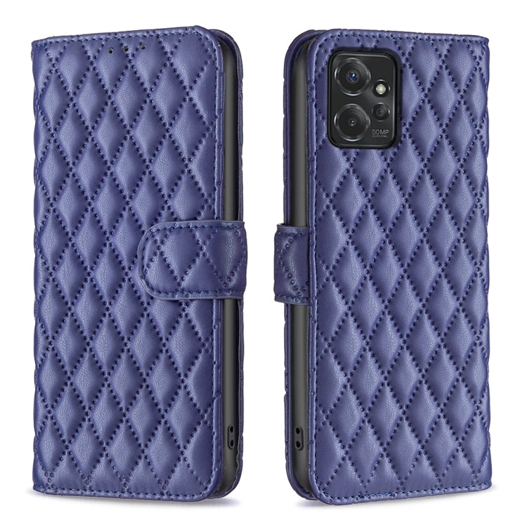 For Motorola Moto G Power 5G 2024 Diamond Lattice Wallet Flip Leather Phone Case(Blue) - Motorola Cases by PMC TechLife | Online Shopping South Africa | PMC TechLife | Buy Now Pay Later Mobicred