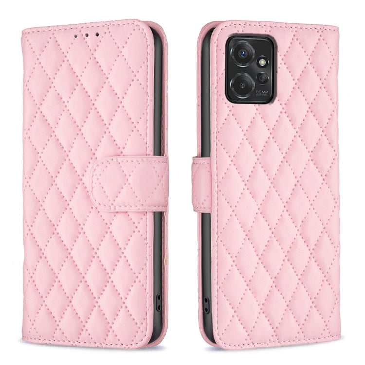 For Motorola Moto G Power 5G 2024 Diamond Lattice Wallet Flip Leather Phone Case(Pink) - Motorola Cases by PMC TechLife | Online Shopping South Africa | PMC TechLife | Buy Now Pay Later Mobicred