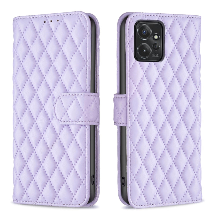 For Motorola Moto G Power 5G 2024 Diamond Lattice Wallet Flip Leather Phone Case(Purple) - Motorola Cases by PMC TechLife | Online Shopping South Africa | PMC TechLife | Buy Now Pay Later Mobicred