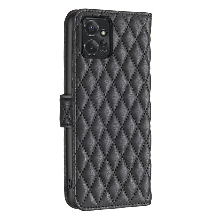 For Motorola Moto G Power 5G 2024 Diamond Lattice Wallet Flip Leather Phone Case(Black) - Motorola Cases by PMC TechLife | Online Shopping South Africa | PMC TechLife | Buy Now Pay Later Mobicred