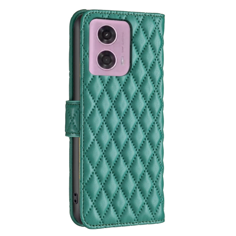 For Motorola Moto G34 5G Diamond Lattice Wallet Flip Leather Phone Case(Green) - Motorola Cases by PMC TechLife | Online Shopping South Africa | PMC TechLife | Buy Now Pay Later Mobicred