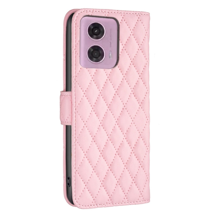 For Motorola Moto G34 5G / G45 5G Diamond Lattice Wallet Flip Leather Phone Case(Pink) - free shipping - PMC TechLife - Order now!