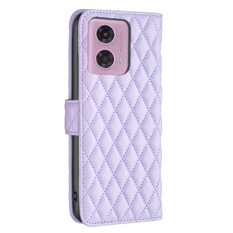For Motorola Moto G34 5G / G45 5G Diamond Lattice Wallet Flip Leather Phone Case(Purple) - free shipping - PMC TechLife - Order now!