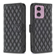 For Motorola Moto G34 5G Diamond Lattice Wallet Flip Leather Phone Case(Black) - Motorola Cases by PMC TechLife | Online Shopping South Africa | PMC TechLife | Buy Now Pay Later Mobicred