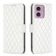 For Motorola Moto G24 Diamond Lattice Wallet Flip Leather Phone Case(White) - Motorola Cases by PMC TechLife | Online Shopping South Africa | PMC TechLife | Buy Now Pay Later Mobicred