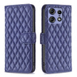 For Motorola Edge 50 Pro 5G Diamond Lattice Wallet Flip Leather Phone Case(Blue) - Motorola Cases by PMC TechLife | Online Shopping South Africa | PMC TechLife | Buy Now Pay Later Mobicred