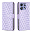 For Motorola Edge 50 Pro 5G Diamond Lattice Wallet Flip Leather Phone Case(Purple) - Motorola Cases by PMC TechLife | Online Shopping South Africa | PMC TechLife | Buy Now Pay Later Mobicred