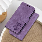 For Google Pixel 9 Pro Little Tiger Embossed Leather Phone Case(Purple)
