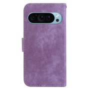 For Google Pixel 9 Pro Little Tiger Embossed Leather Phone Case(Purple)