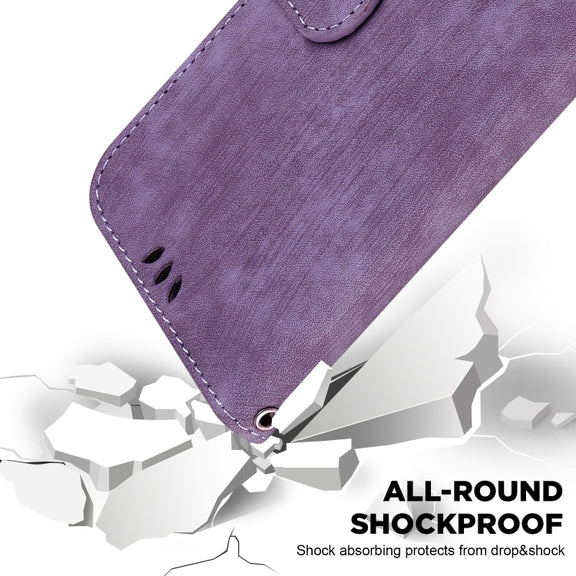 For Google Pixel 9 Pro Little Tiger Embossed Leather Phone Case(Purple)