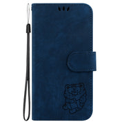 For Google Pixel 9 Pro Little Tiger Embossed Leather Phone Case(Dark Blue)