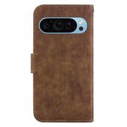 For Google Pixel 9 Little Tiger Embossed Leather Phone Case(Brown)
