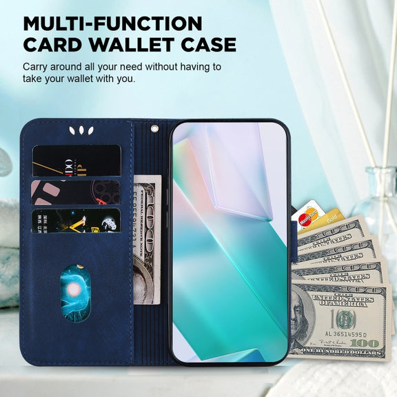 For Google Pixel 9 Little Tiger Embossed Leather Phone Case(Dark Blue)