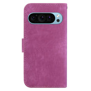 For Google Pixel 9 Little Tiger Embossed Leather Phone Case(Rose Red)