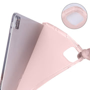 For iPad Air 13 2024 / iPad Pro 12.9 (2020) / iPad Pro 12.9(2018) 3-folding Horizontal Flip PU Leather + Shockproof TPU Tablet Case with Holder & Pen Slot(Pink)