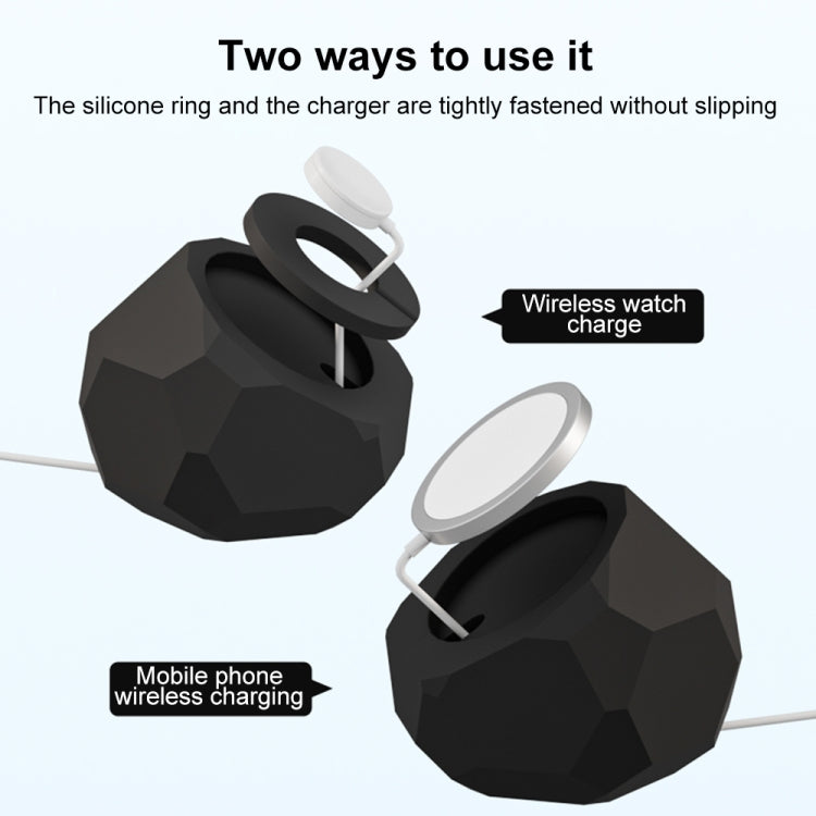 Diamond-shaped 2 in 1 Wireless Charging Silicone Base(Purple) - Charger / Holder by PMC TechLife | Online Shopping South Africa | PMC TechLife | Buy Now Pay Later Mobicred