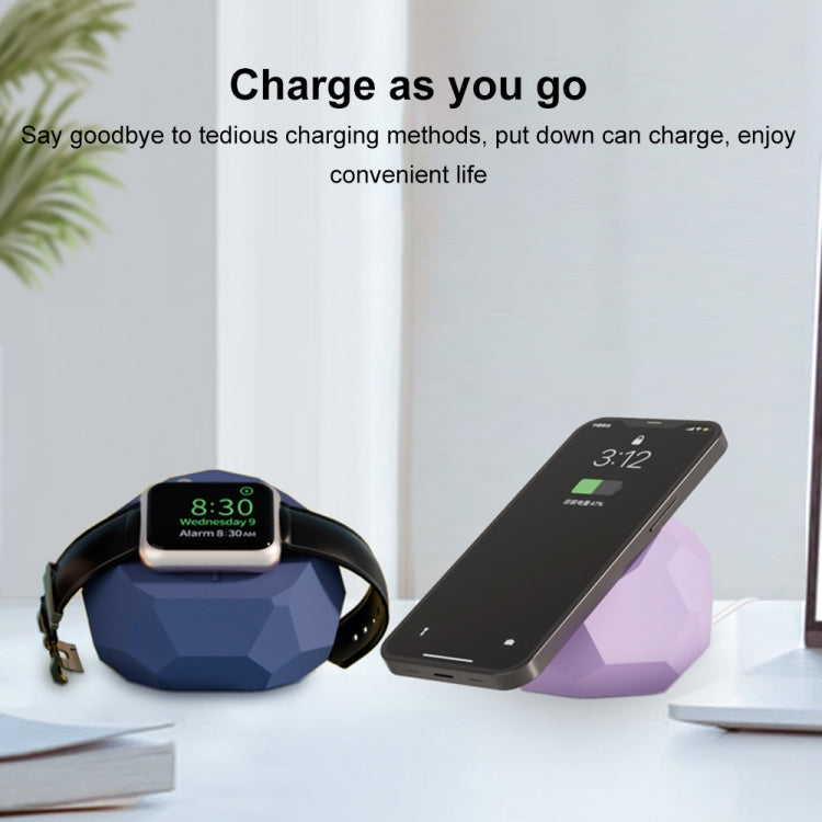 Diamond-shaped 2 in 1 Wireless Charging Silicone Base(White) - Charger / Holder by PMC TechLife | Online Shopping South Africa | PMC TechLife | Buy Now Pay Later Mobicred