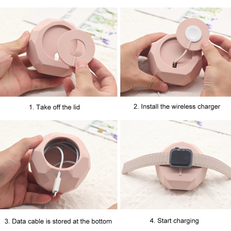 Diamond-shaped 2 in 1 Wireless Charging Silicone Base(Purple) - Charger / Holder by PMC TechLife | Online Shopping South Africa | PMC TechLife | Buy Now Pay Later Mobicred