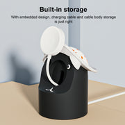 For Apple Watch Series Hat Bear Shaped Silicone Charging Base(Black)