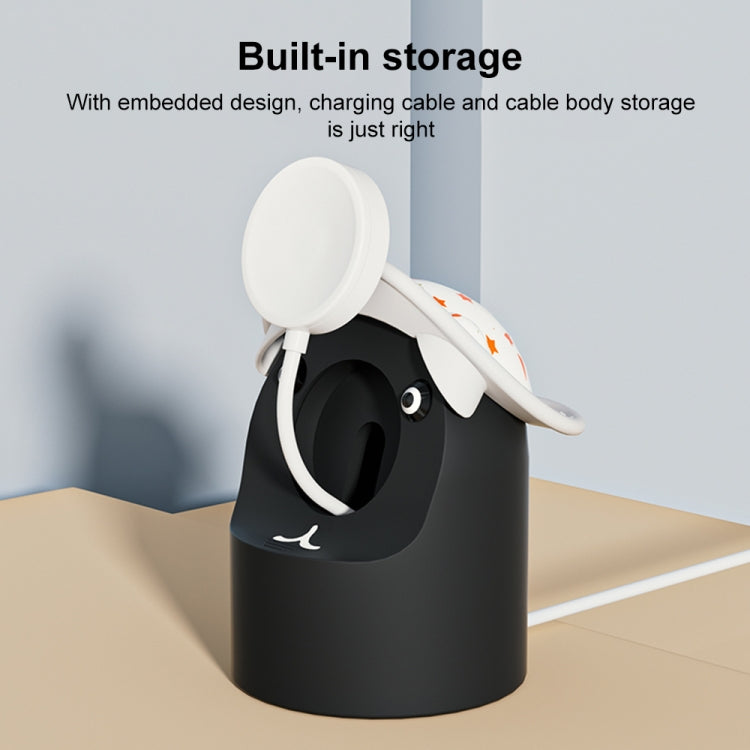 For Apple Watch Series Hat Bear Shaped Silicone Charging Base(Dark Blue) - Charger / Holder by PMC TechLife | Online Shopping South Africa | PMC TechLife | Buy Now Pay Later Mobicred