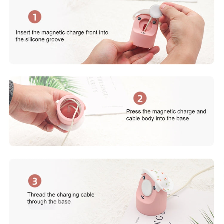 For Apple Watch Series Hat Bear Shaped Silicone Charging Base(Mint Green) - Charger / Holder by PMC TechLife | Online Shopping South Africa | PMC TechLife | Buy Now Pay Later Mobicred