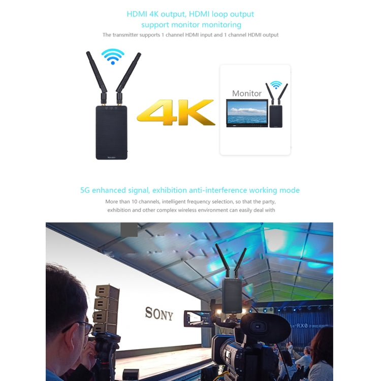 Measy T1 4K HDMI 2.0 Wireless Audio Video Transmitter Receiver Extender Transmission System, Transmission Distance: 200m, US Plug(Black) - free shipping - PMC Jewellery - Order now!