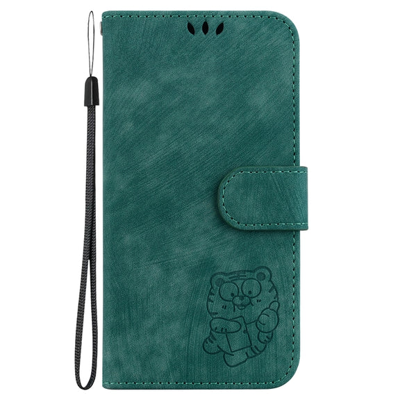 For Honor Magic6 Pro Little Tiger Embossed Leather Phone Case(Green)